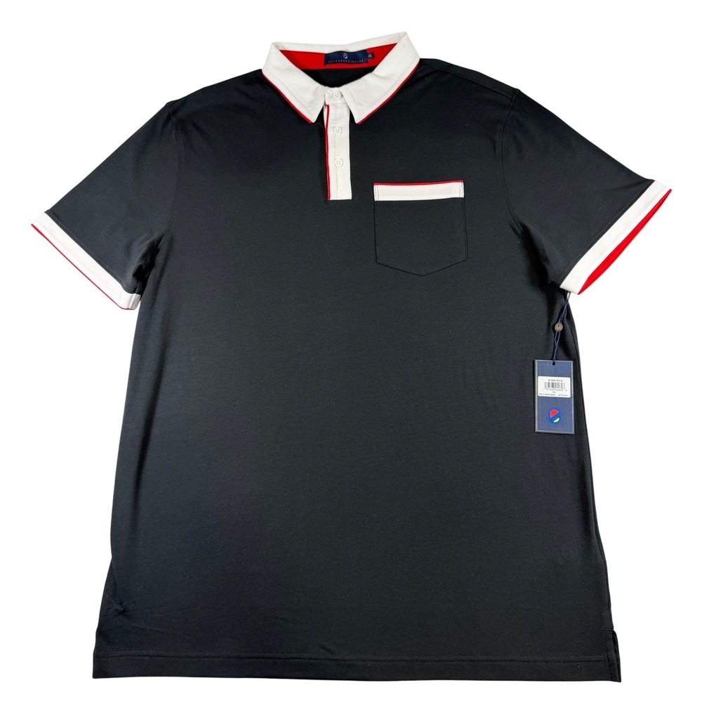 Extracurricular Glenn Polo Shirt Mens XL Jet Black Golf Short Sleeve EC017 NWT